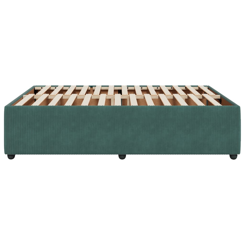 Bedframe fluweel donkergroen 160x200 cm