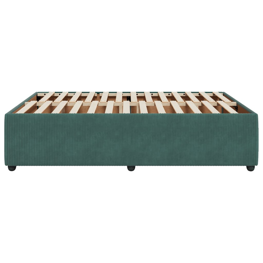 Bedframe fluweel donkergroen 160x200 cm