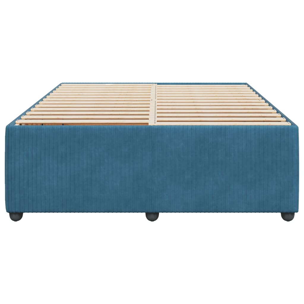 Bedframe fluweel blauw 160x200 cm