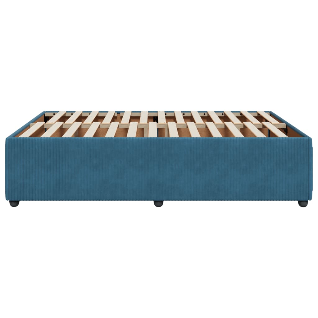 Bedframe fluweel blauw 160x200 cm