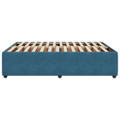 Bedframe fluweel blauw 160x200 cm