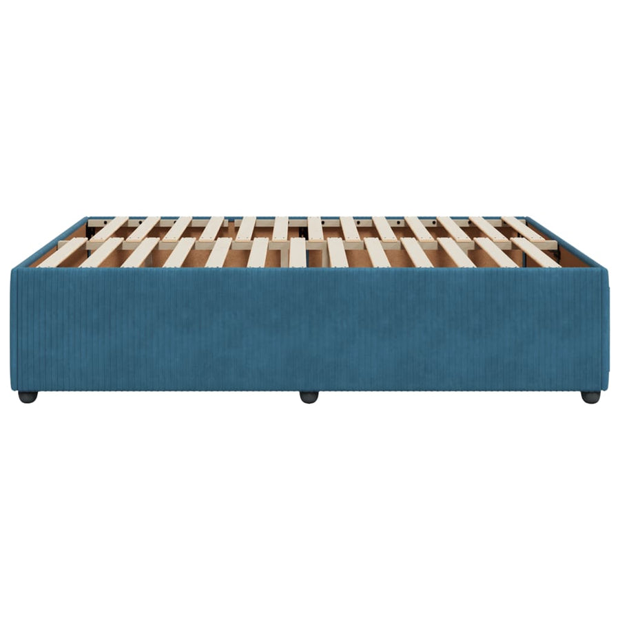 Bedframe fluweel blauw 160x200 cm