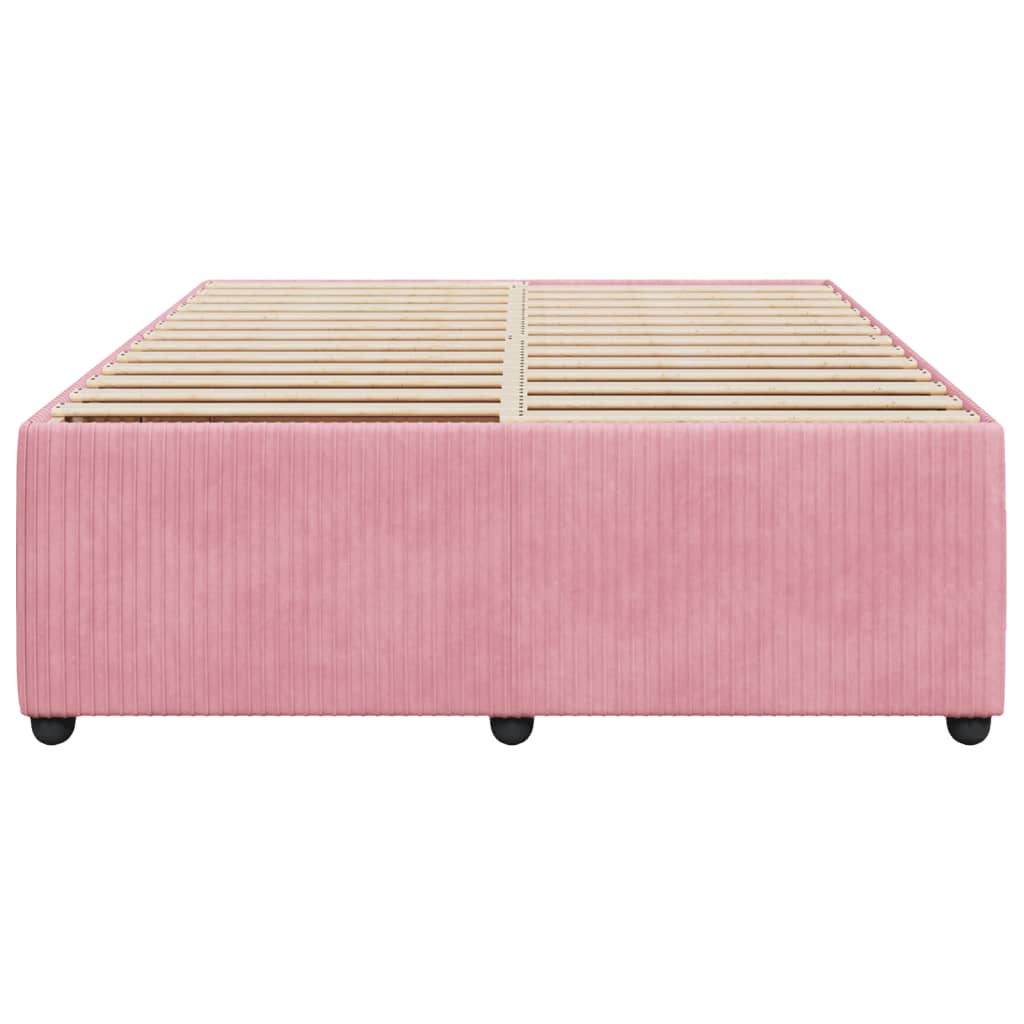 Bedframe fluweel roze 160x200 cm