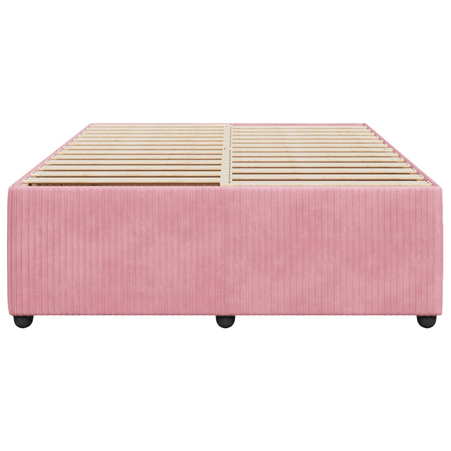 Bedframe fluweel roze 160x200 cm