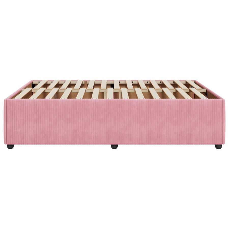 Bedframe fluweel roze 160x200 cm