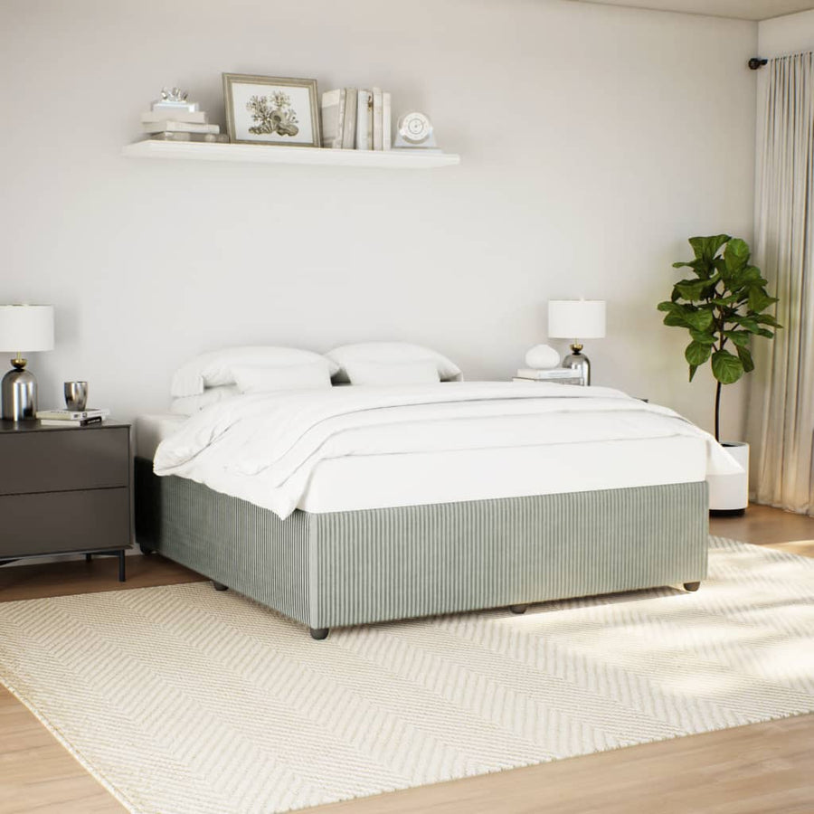 Bedframe fluweel lichtgrijs 180x200 cm