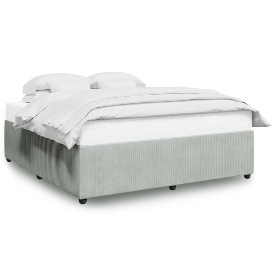 Bedframe fluweel lichtgrijs 180x200 cm