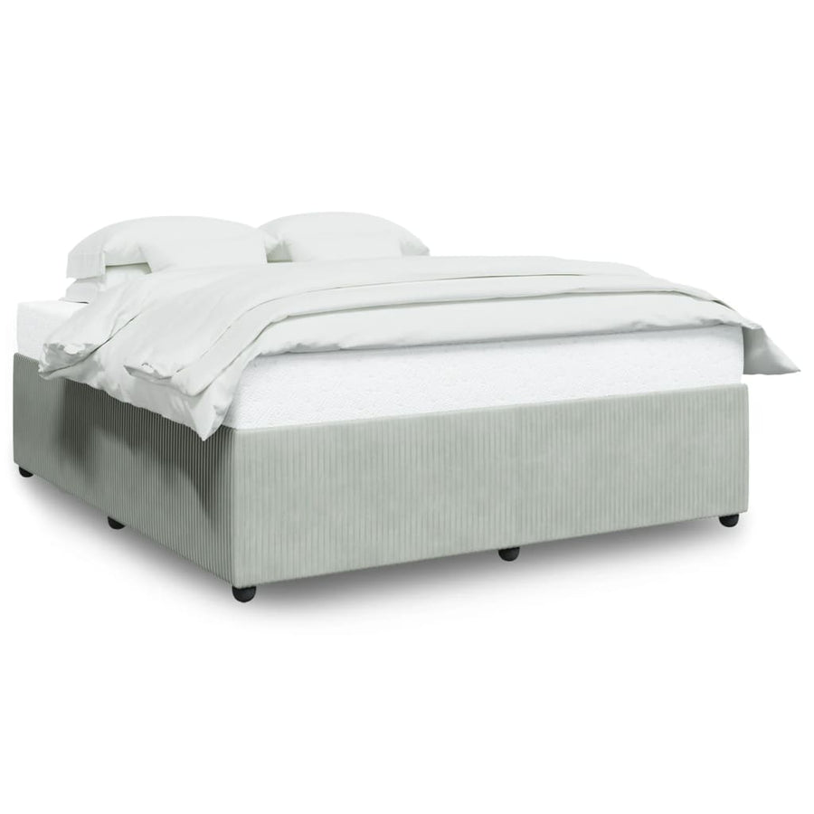 Bedframe fluweel lichtgrijs 200x200 cm