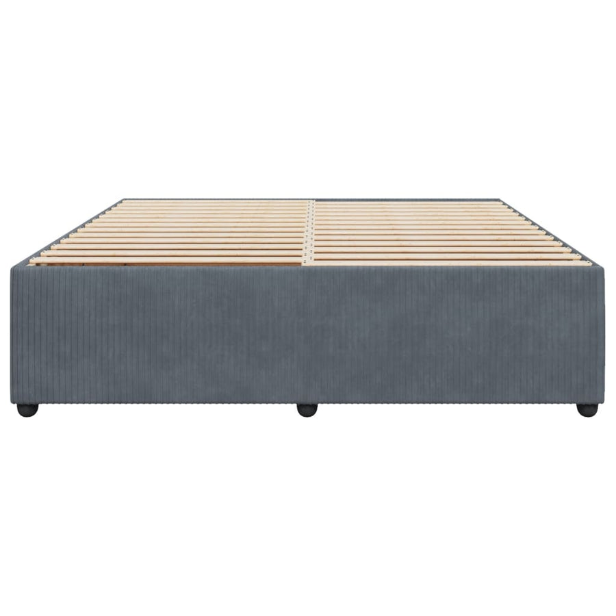 Bedframe fluweel donkergrijs 200x200 cm