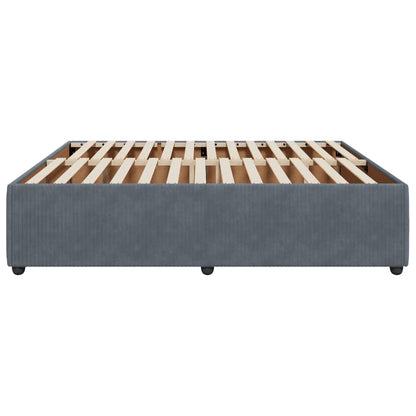 Bedframe fluweel donkergrijs 200x200 cm