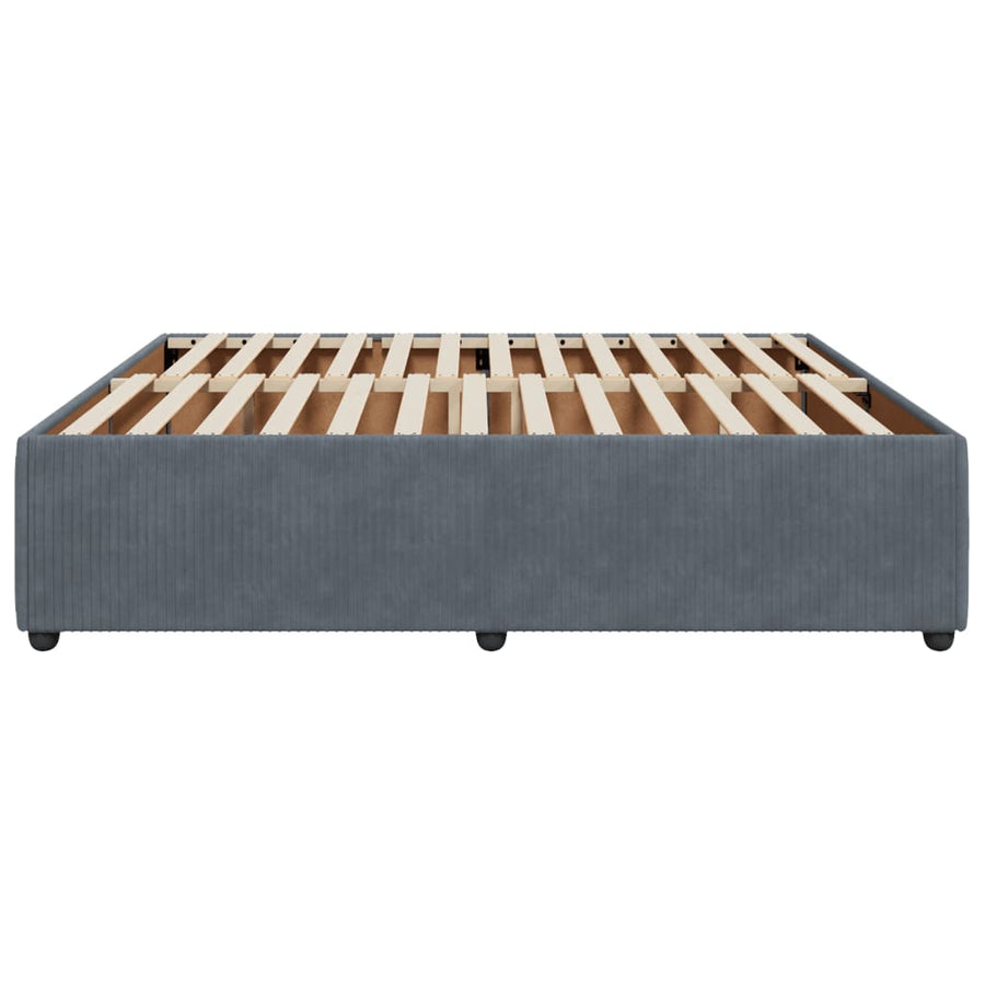 Bedframe fluweel donkergrijs 200x200 cm