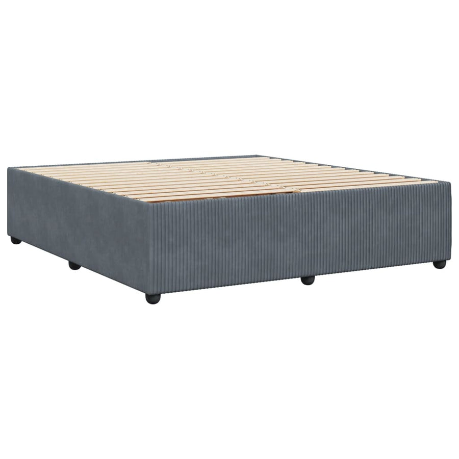 Bedframe fluweel donkergrijs 200x200 cm
