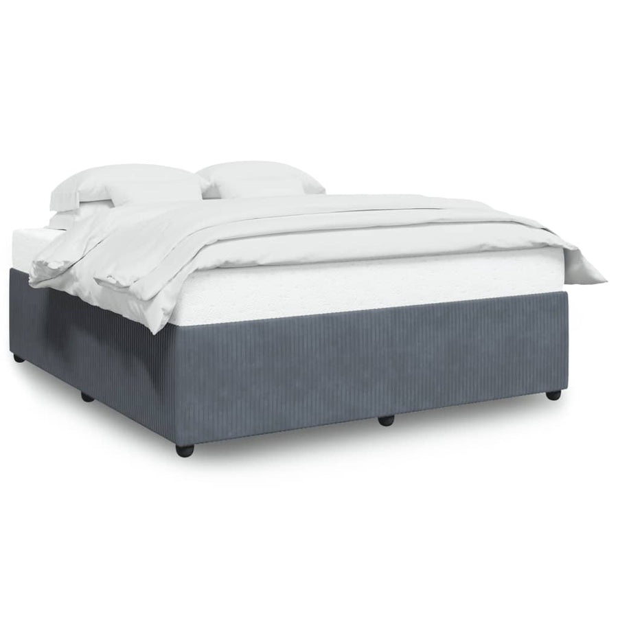 Bedframe fluweel donkergrijs 200x200 cm