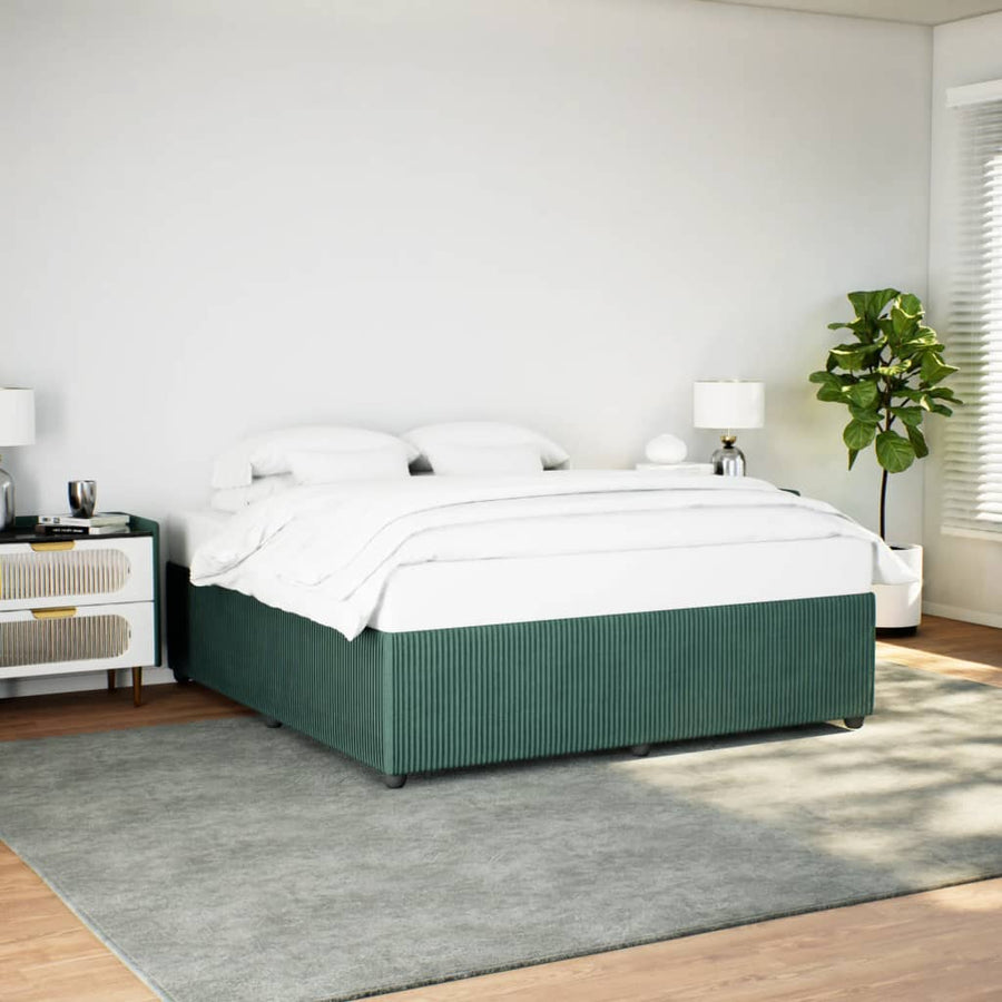 Bedframe fluweel donkergroen 200x200 cm