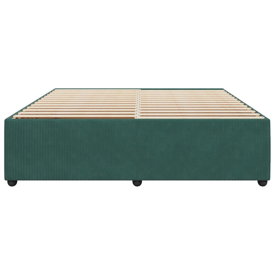 Bedframe fluweel donkergroen 200x200 cm