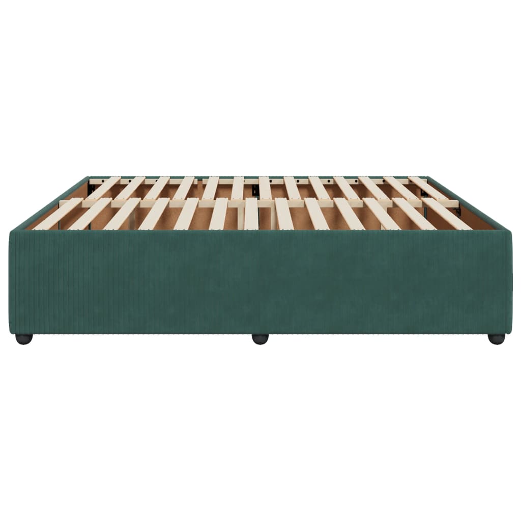 Bedframe fluweel donkergroen 200x200 cm