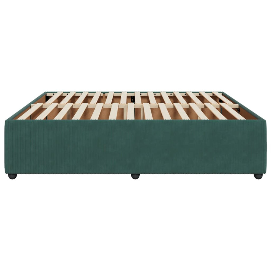 Bedframe fluweel donkergroen 200x200 cm