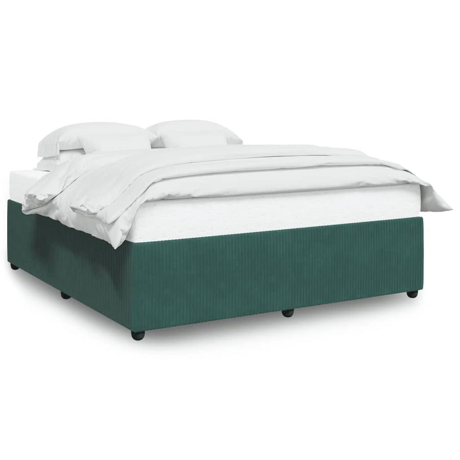 Bedframe fluweel donkergroen 200x200 cm