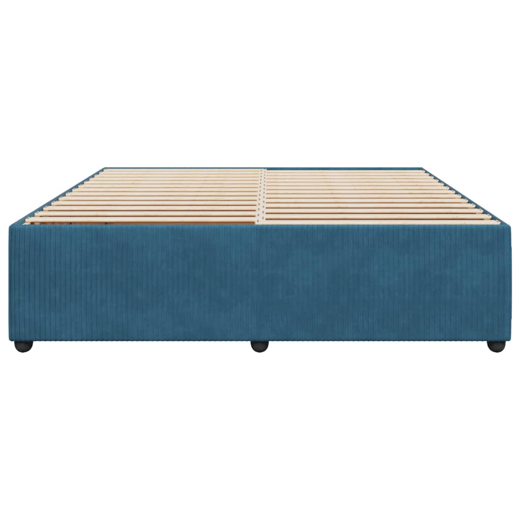 Bedframe fluweel blauw 200x200 cm