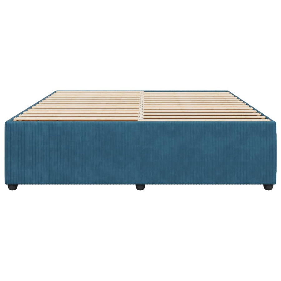 Bedframe fluweel blauw 200x200 cm