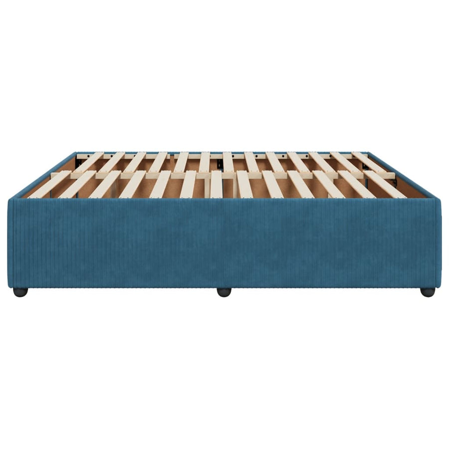 Bedframe fluweel blauw 200x200 cm