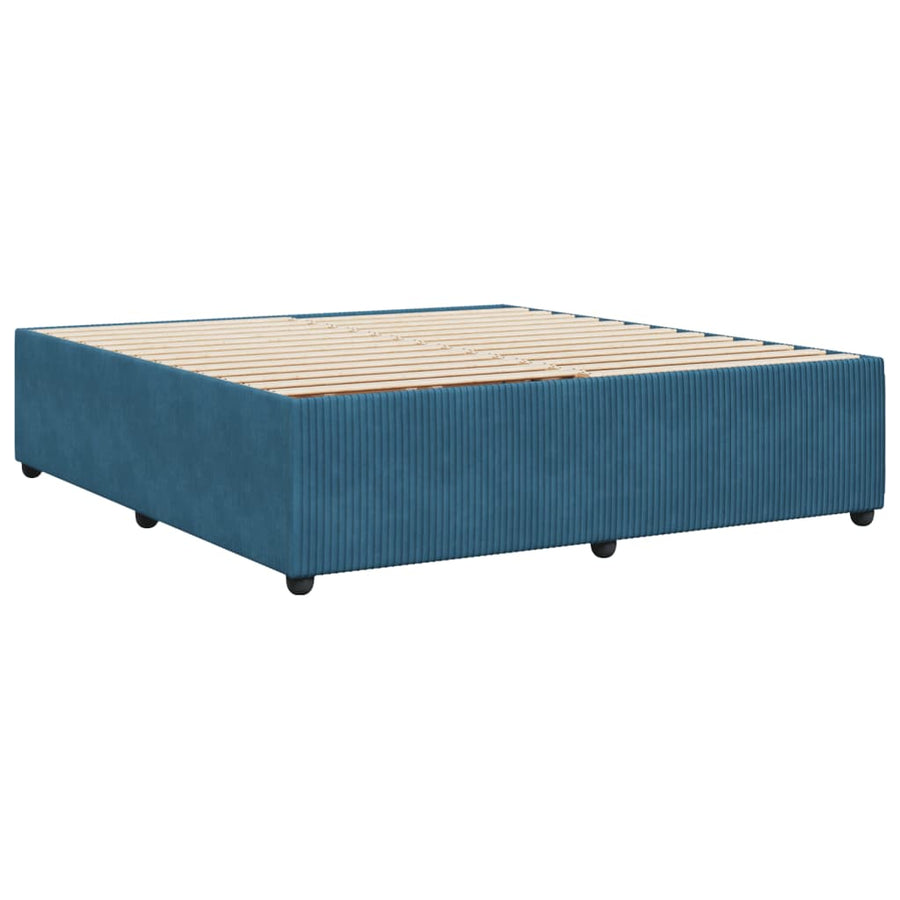Bedframe fluweel blauw 200x200 cm