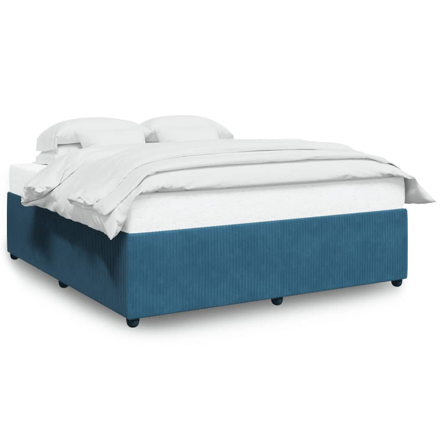 Bedframe fluweel blauw 200x200 cm