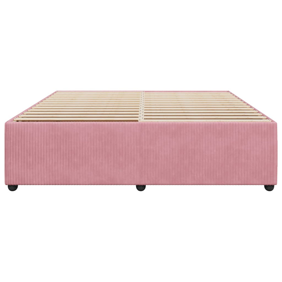 Bedframe fluweel roze 200x200 cm