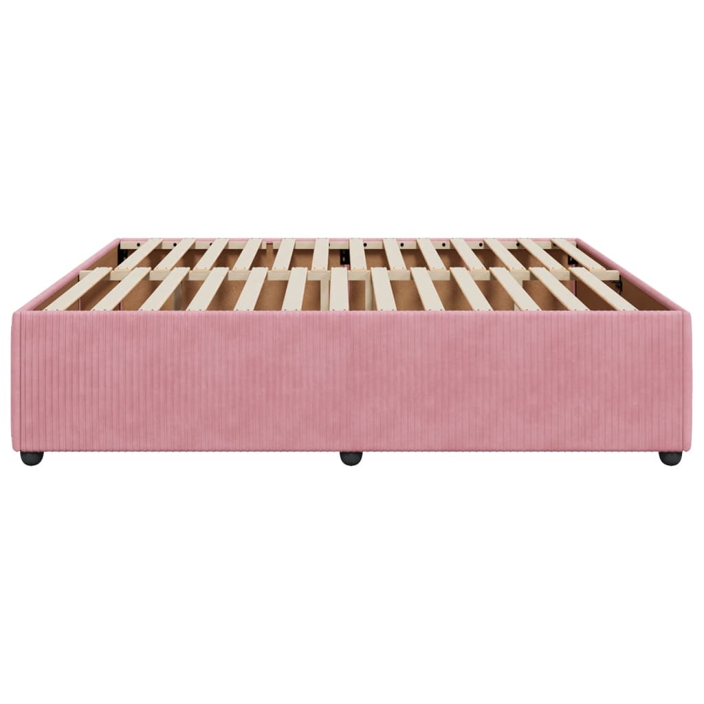 Bedframe fluweel roze 200x200 cm