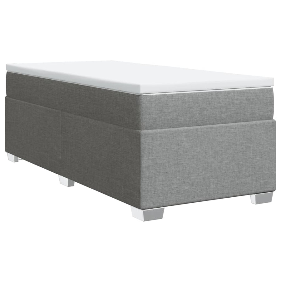 Boxspring met matras stof lichtgrijs 80x200 cm