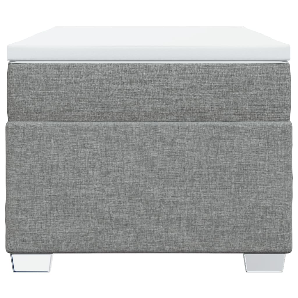 Boxspring met matras stof lichtgrijs 80x200 cm