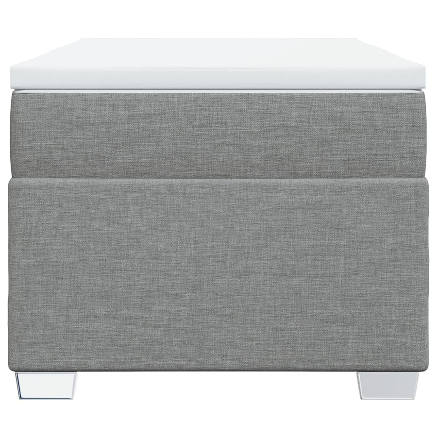 Boxspring met matras stof lichtgrijs 80x200 cm