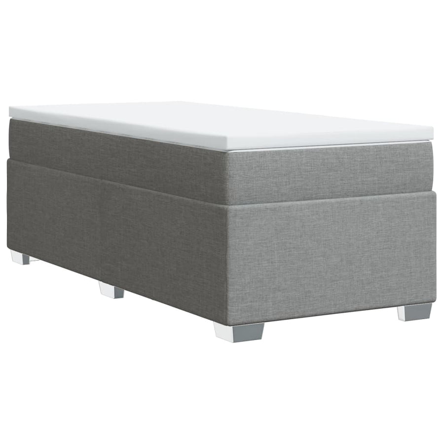Boxspring met matras stof lichtgrijs 80x200 cm