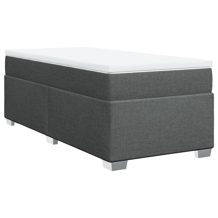 Boxspring met matras stof donkergrijs 80x200 cm