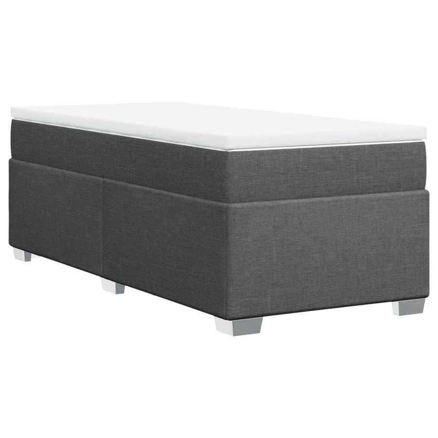 Boxspring met matras stof donkergrijs 80x200 cm