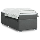 Box spring with dark grey fabric mattress 80x200 cm