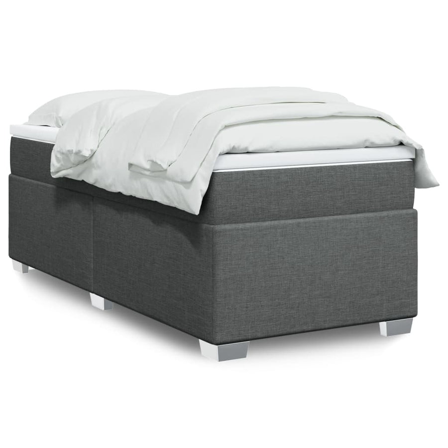 Boxspring met matras stof donkergrijs 80x200 cm