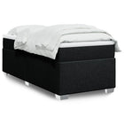 Box spring with mattress fabric black 80x200 cm