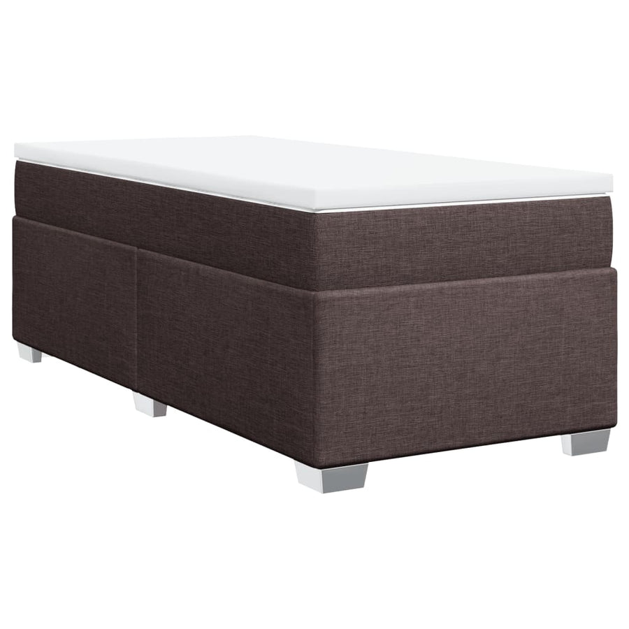 Boxspring met matras stof donkerbruin 80x200 cm