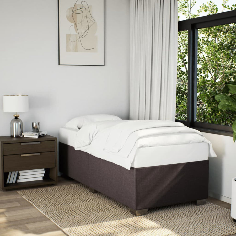 Boxspring met matras stof donkerbruin 80x200 cm