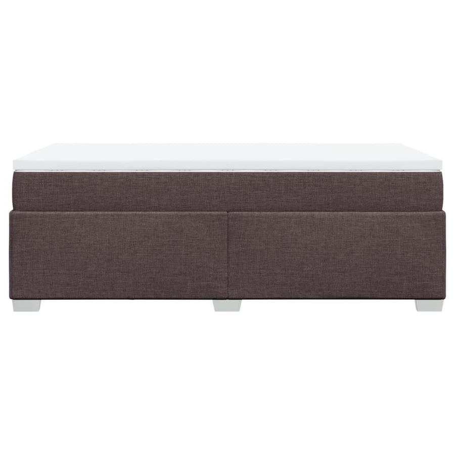Boxspring met matras stof donkerbruin 80x200 cm