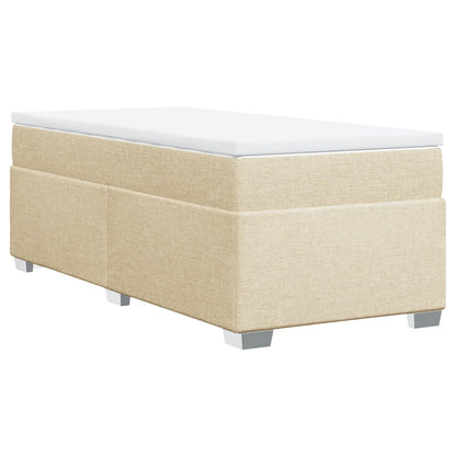 Boxspring met matras stof crèmekleurig 80x200 cm