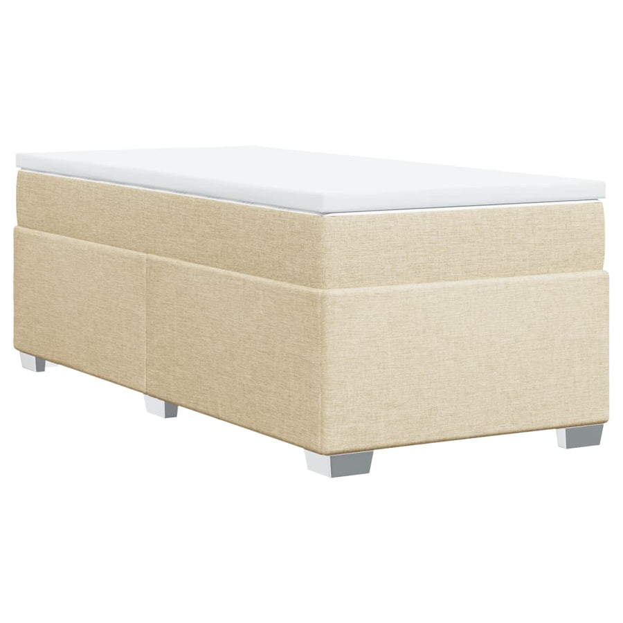 Boxspring met matras stof crèmekleurig 80x200 cm