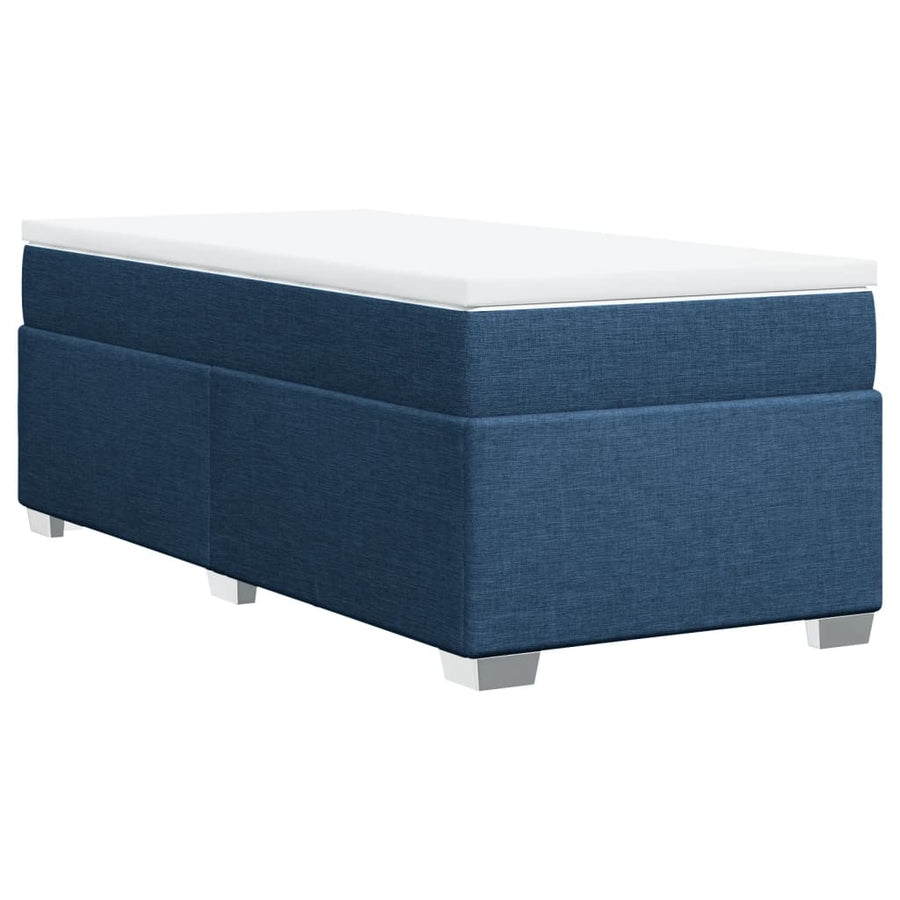 Boxspring met matras stof blauw 80x200 cm