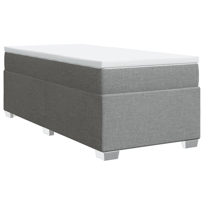 Boxspring met matras stof lichtgrijs 90x190 cm