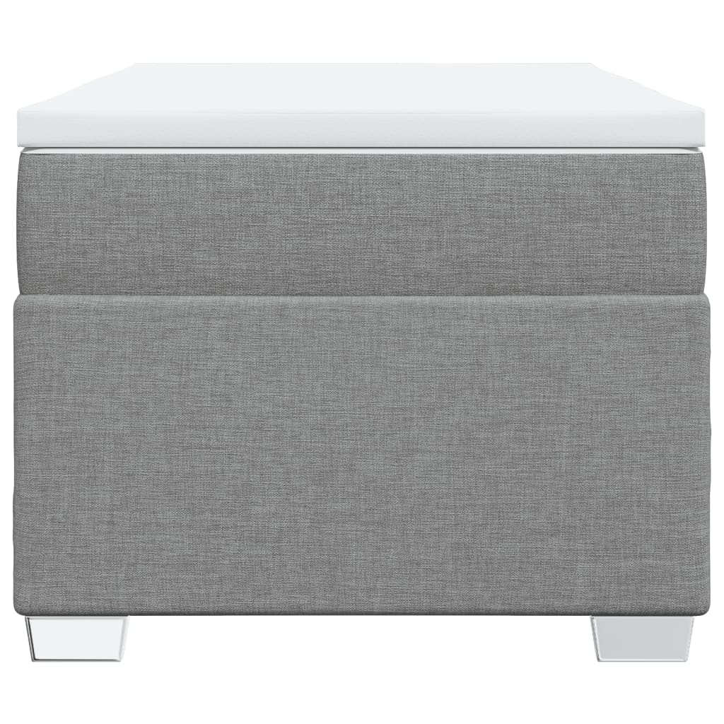 Boxspring met matras stof lichtgrijs 90x190 cm