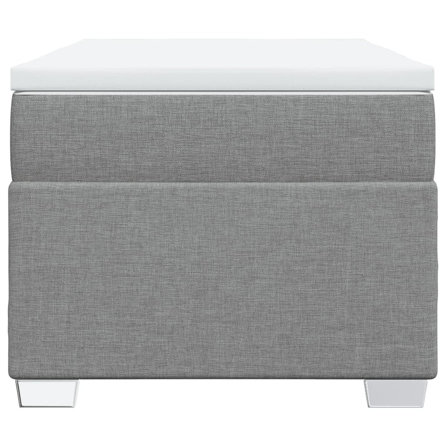 Boxspring met matras stof lichtgrijs 90x190 cm