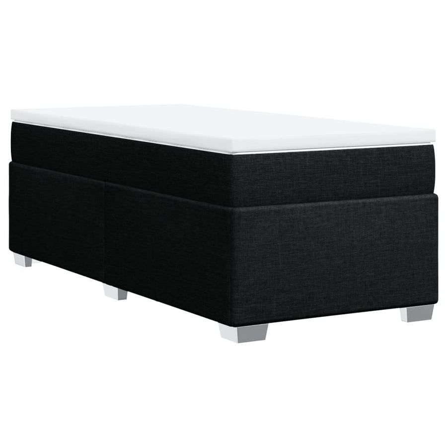 Boxspring met matras stof zwart 90x190 cm
