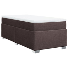 Boxspring met matras stof donkerbruin 90x190 cm
