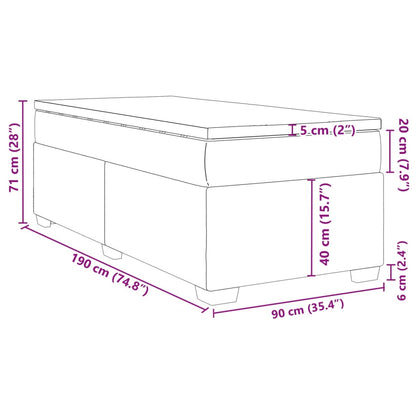 Boxspring met matras stof donkerbruin 90x190 cm